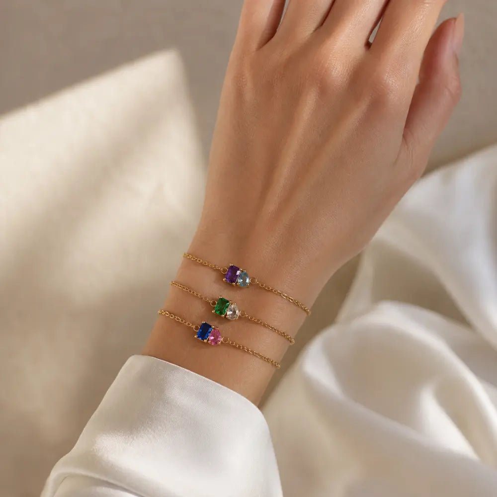 Everly Forever Duo Birthstone Bracelet - CLAYCALI