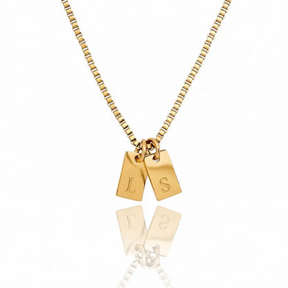 Chloe Tag Initial Necklace - CLAYCALI