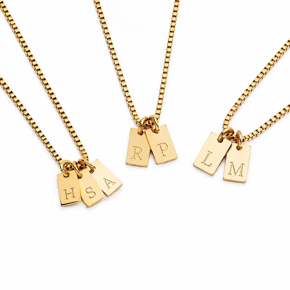 Chloe Tag Initial Necklace - CLAYCALI