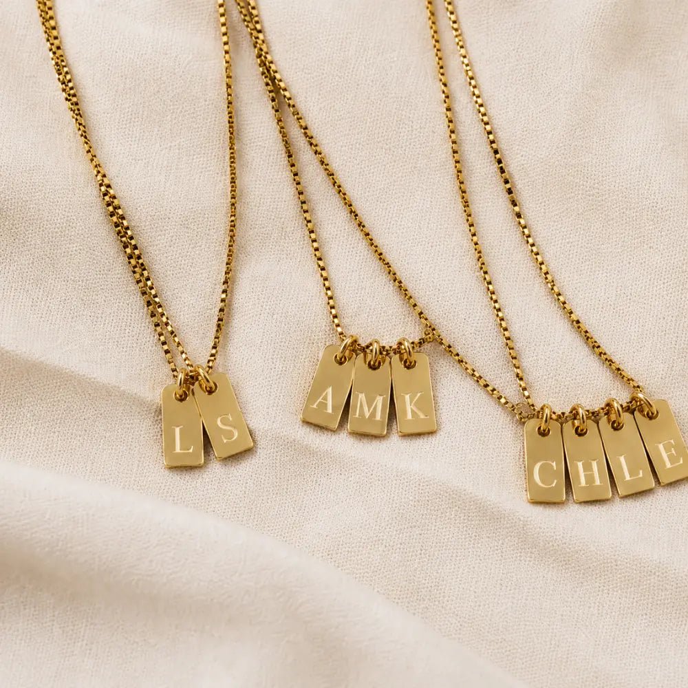 Chloe Tag Initial Necklace - CLAYCALI