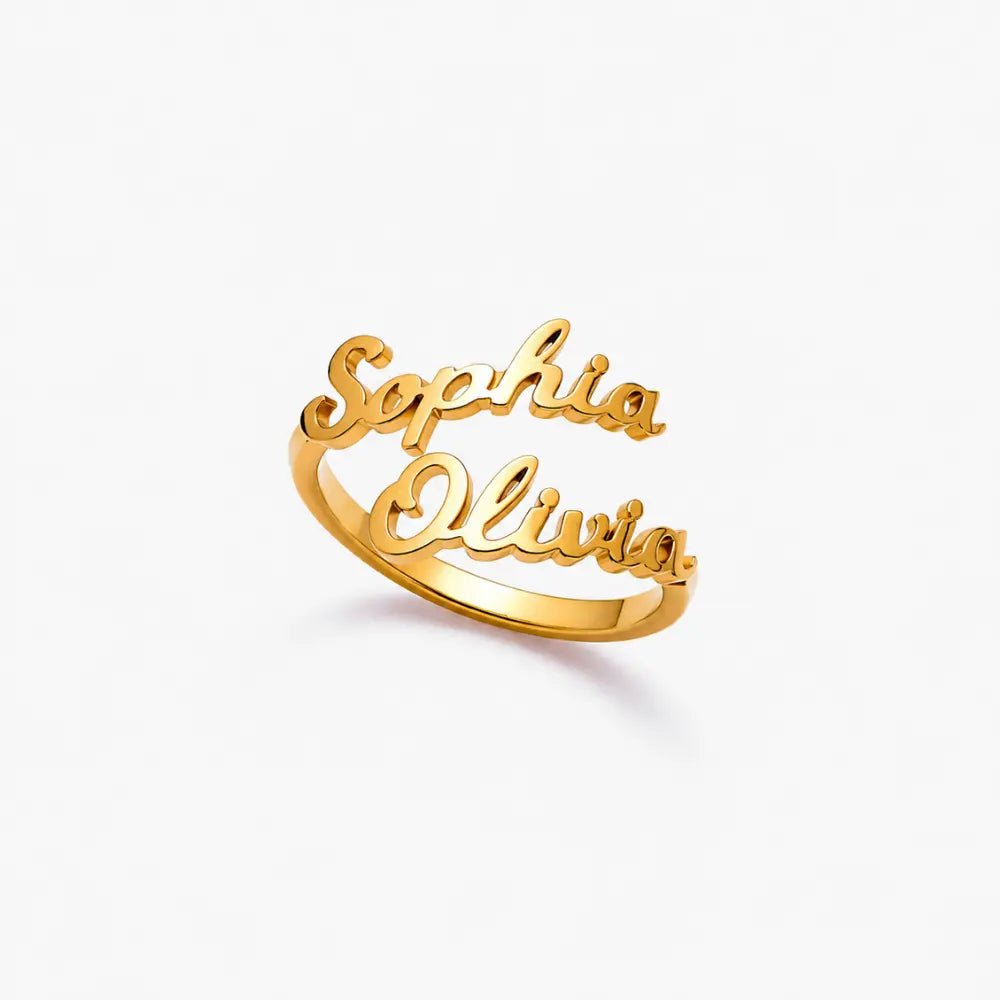 Scarlett Duo Custom Name Ring - CLAYCALI