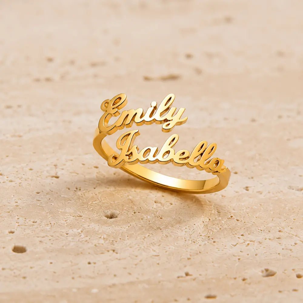 Scarlett Duo Custom Name Ring - CLAYCALI