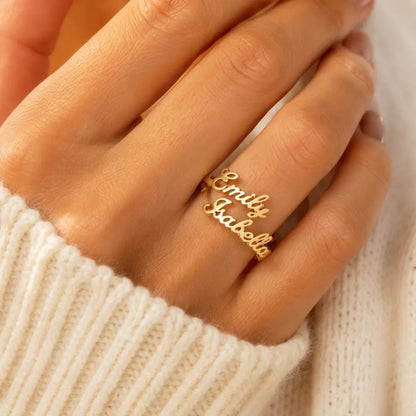 Scarlett Duo Custom Name Ring - CLAYCALI