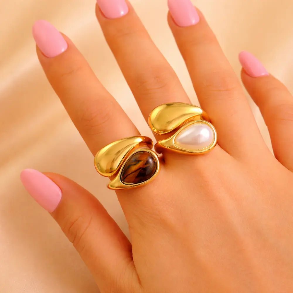 Lila Amber Pearl Ring - CLAYCALI