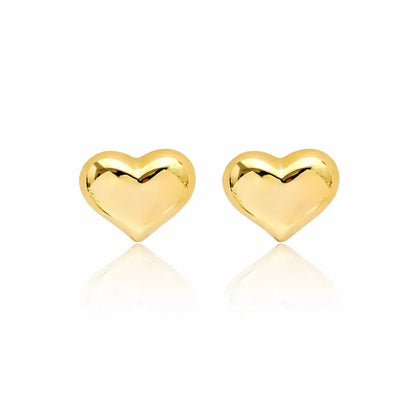 Aria Gold Heart Earrings - CLAYCALI