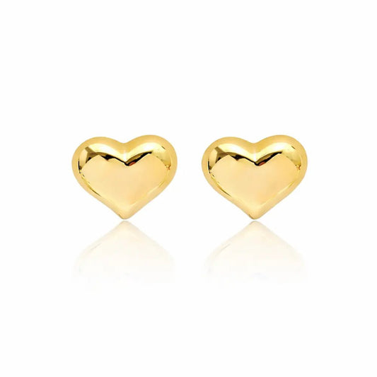 Aria Gold Heart Earrings - CLAYCALI