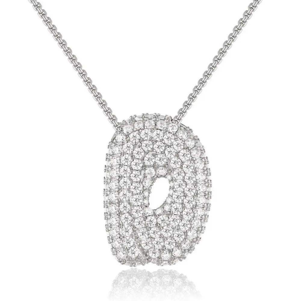 Bubble Initial Diamond Necklace - CLAYCALI