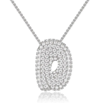 Bubble Initial Diamond Necklace - CLAYCALI