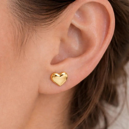 Aria Gold Heart Earrings - CLAYCALI