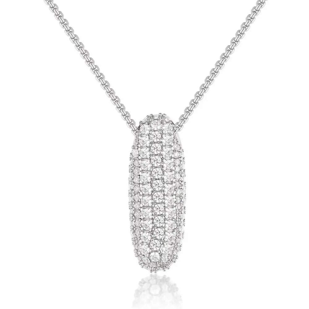 Bubble Initial Diamond Necklace - CLAYCALI