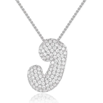 Bubble Initial Diamond Necklace - CLAYCALI