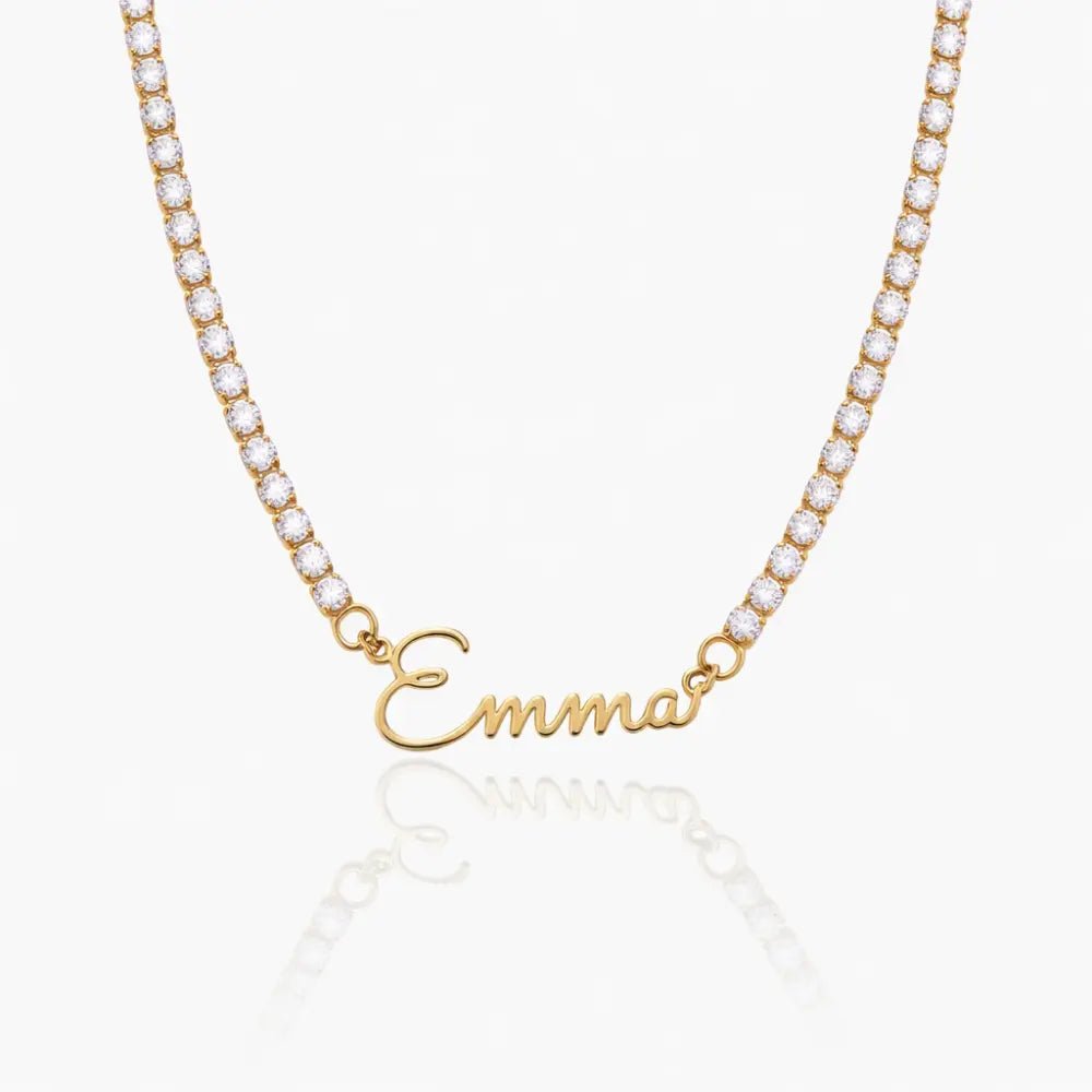 Lumina Signature Name Tennis Necklace - CLAYCALI