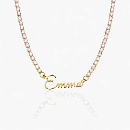 Lumina Signature Name Tennis Necklace - CLAYCALI