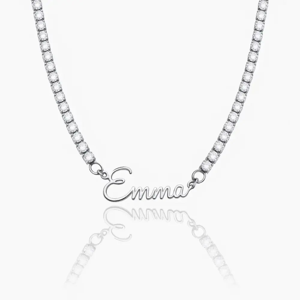Lumina Signature Name Tennis Necklace - CLAYCALI
