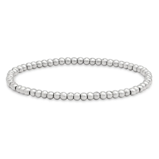 3MM Silver Bead Bracelet