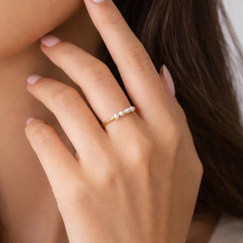 Lily Freshwater Pearl Gold Ring - CLAYCALI