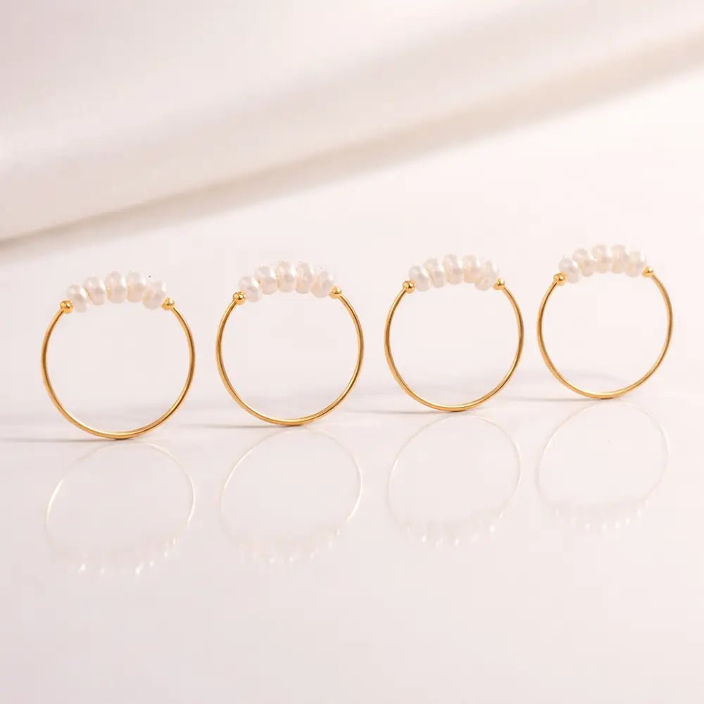Lily Freshwater Pearl Gold Ring - CLAYCALI