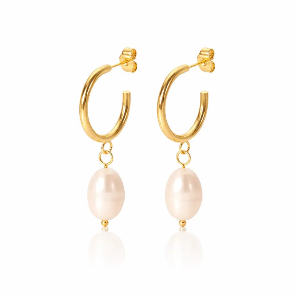 Hailey Freshwater Pearl Earrings - CLAYCALI
