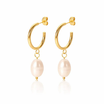 Hailey Freshwater Pearl Earrings - CLAYCALI