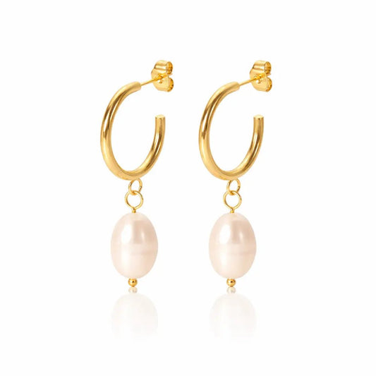 Hailey Freshwater Pearl Earrings - CLAYCALI