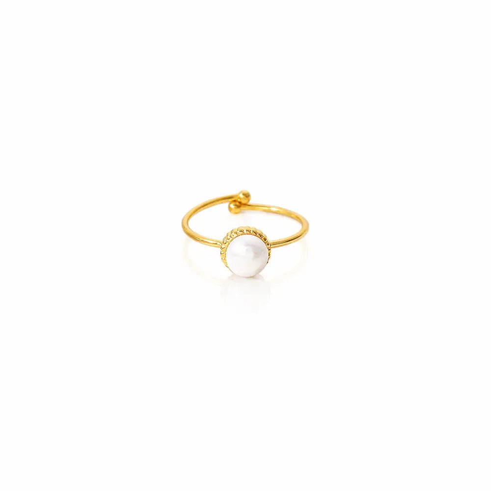 Stella Gold Pearl Ring - CLAYCALI