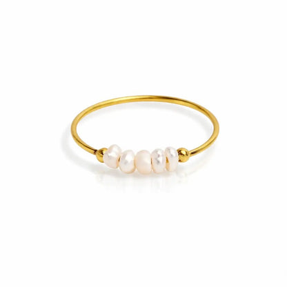 Lily Freshwater Pearl Gold Ring - CLAYCALI