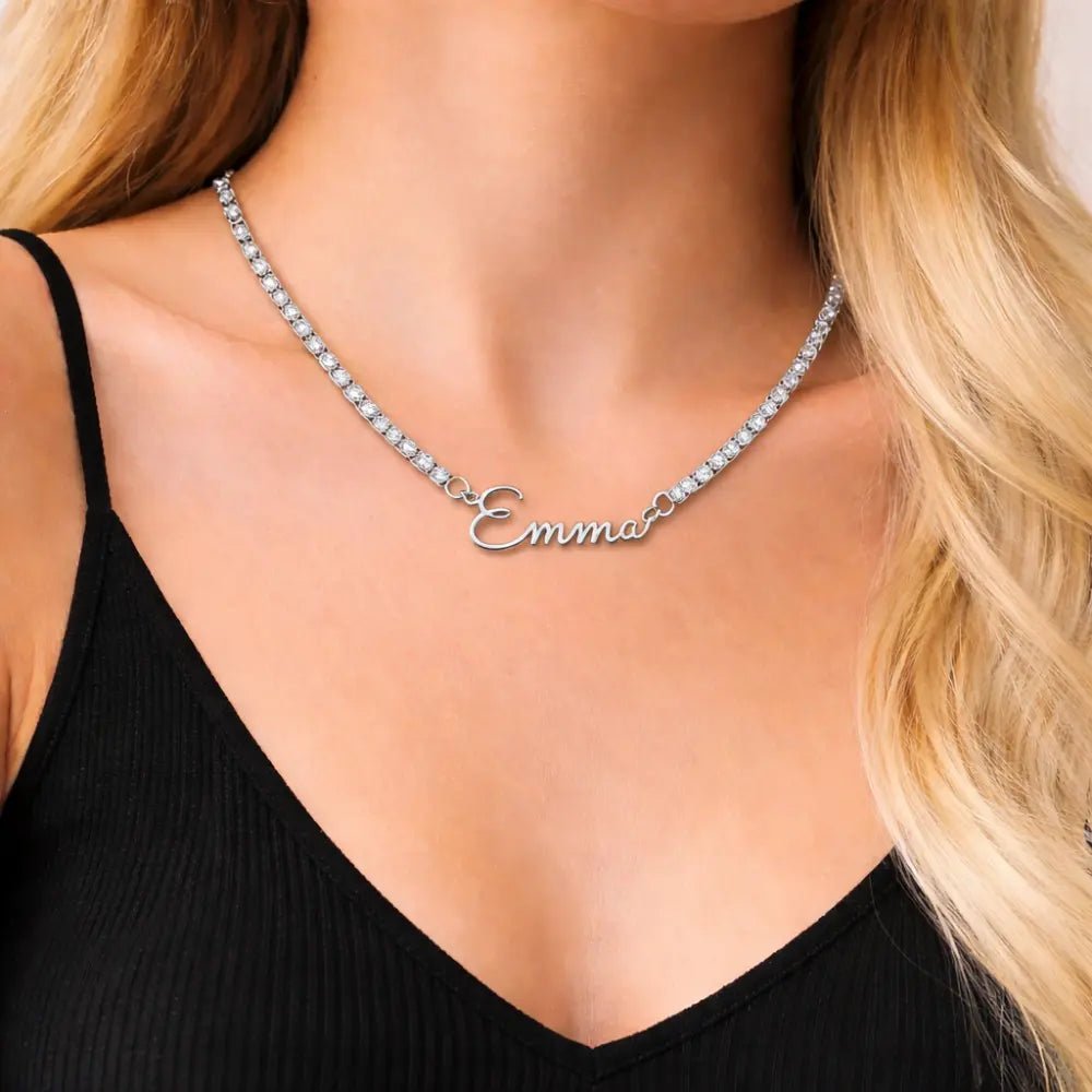 Lumina Signature Name Tennis Necklace - CLAYCALI