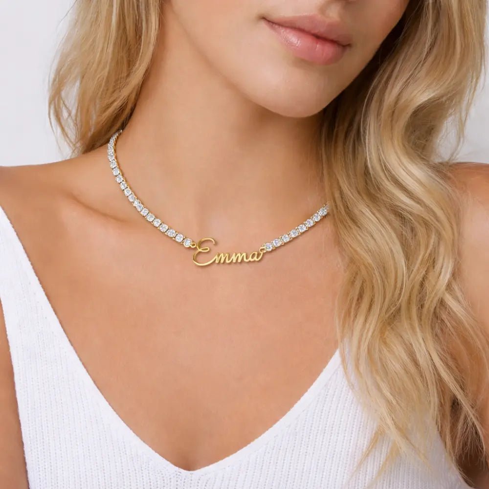Lumina Signature Name Tennis Necklace - CLAYCALI