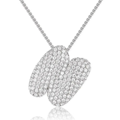 Bubble Initial Diamond Necklace - CLAYCALI
