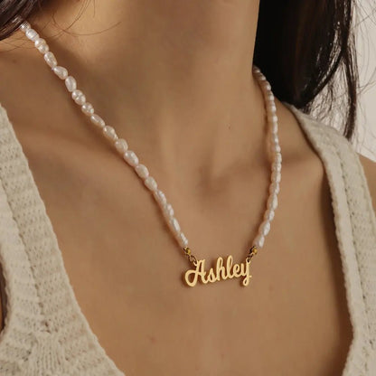 Statement Custom Name Pearl Necklace - CLAYCALI
