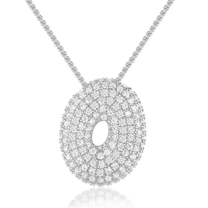 Bubble Initial Diamond Necklace - CLAYCALI
