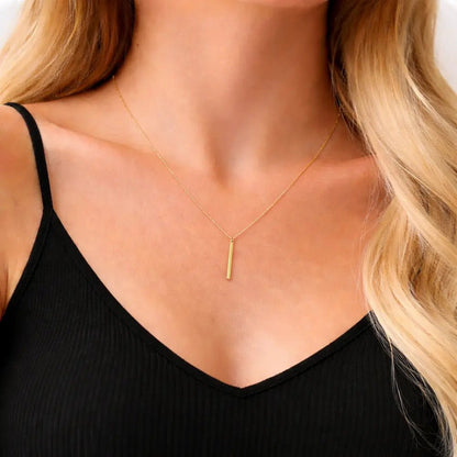 Linea Gold Bar Necklace - CLAYCALI