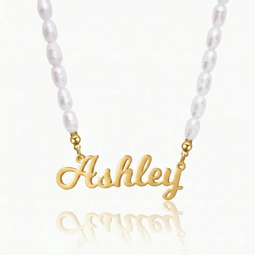 Statement Custom Name Pearl Necklace - CLAYCALI