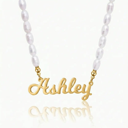 Statement Custom Name Pearl Necklace - CLAYCALI