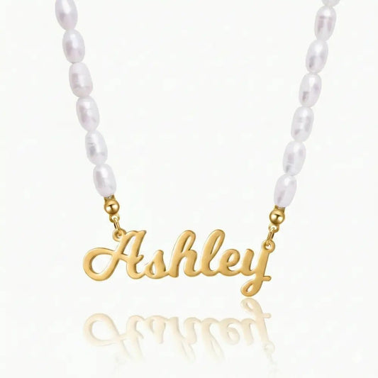 Statement Custom Name Pearl Necklace - CLAYCALI