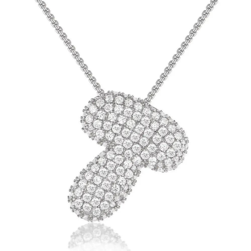 Bubble Initial Diamond Necklace - CLAYCALI