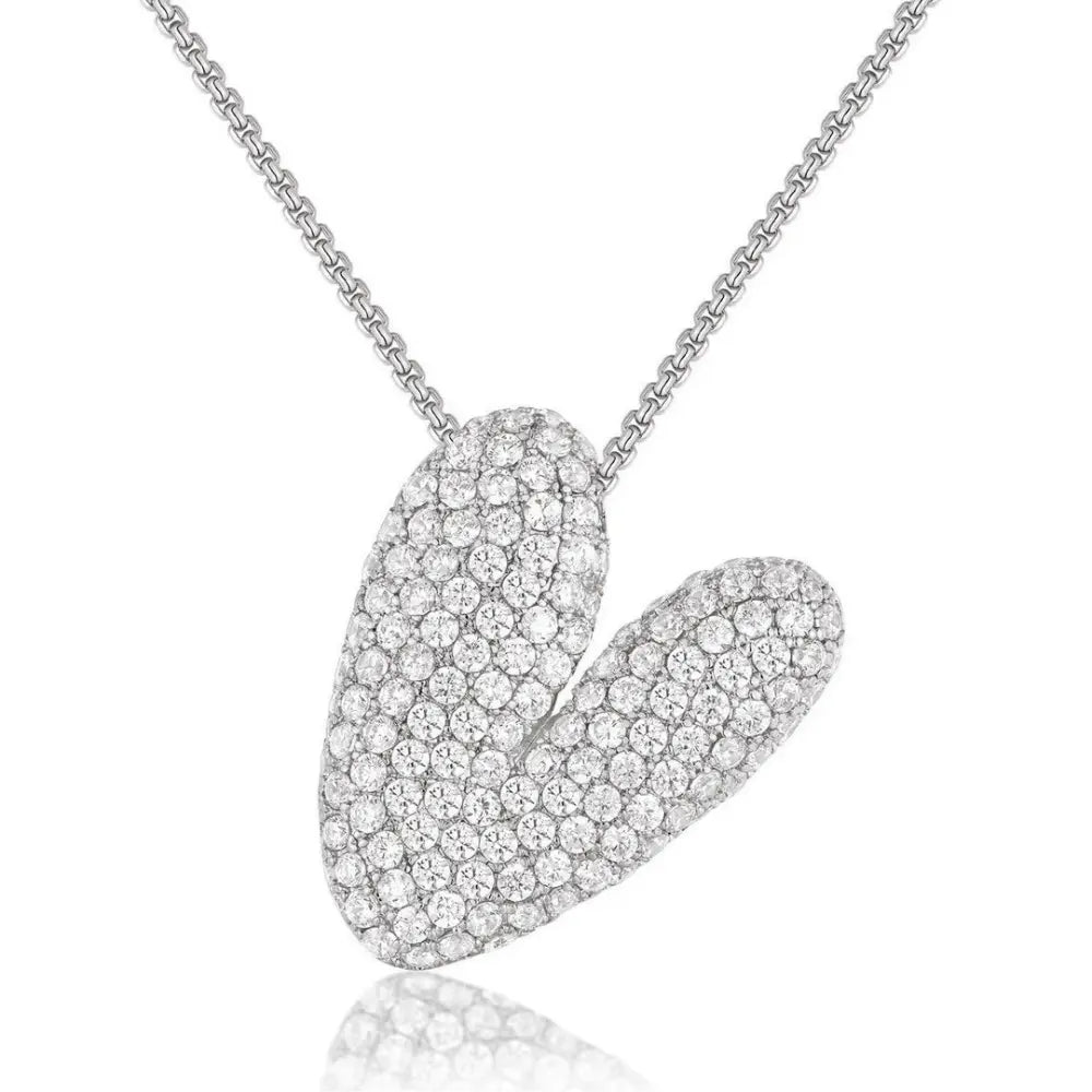 Bubble Initial Diamond Necklace - CLAYCALI