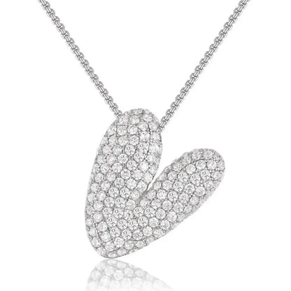 Bubble Initial Diamond Necklace - CLAYCALI