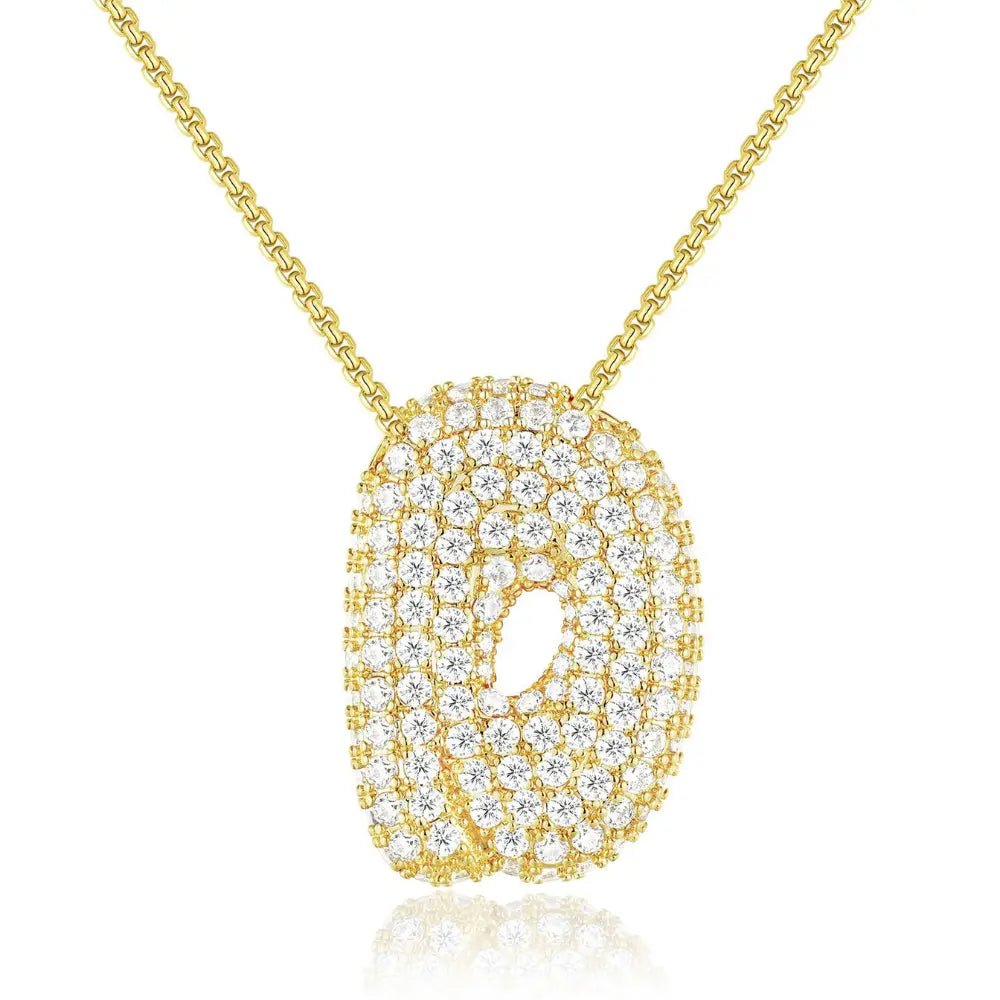 Bubble Initial Diamond Necklace - CLAYCALI