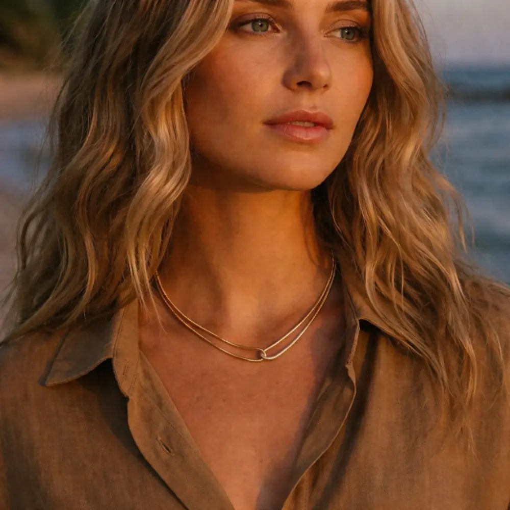 Lucienne Two - Tone Necklace - CLAYCALI