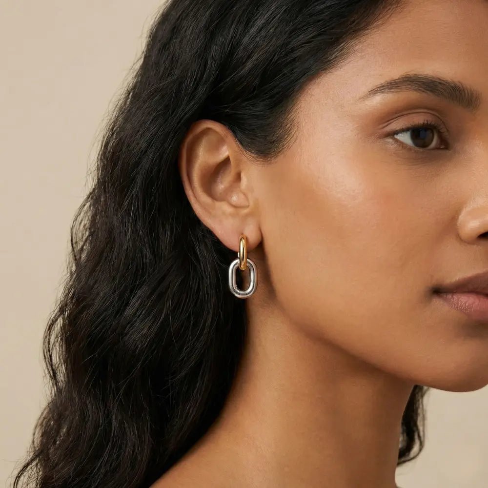 Clay Two Tone Double Hoops - CLAYCALI