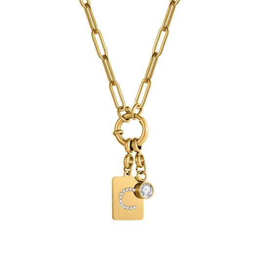 Pave Initial Pendant Necklace