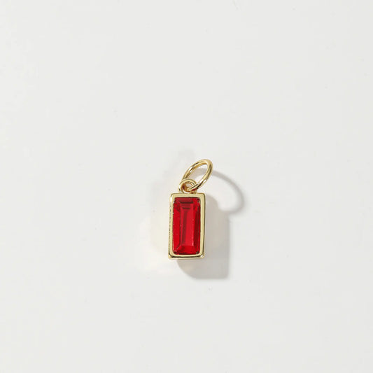 Dainty Baguette Birthstone Charm