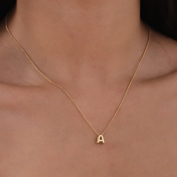 Bubble Initial Charm Necklace