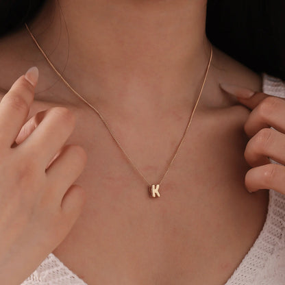 Bubble Initial Charm Necklace - CLAYCALI