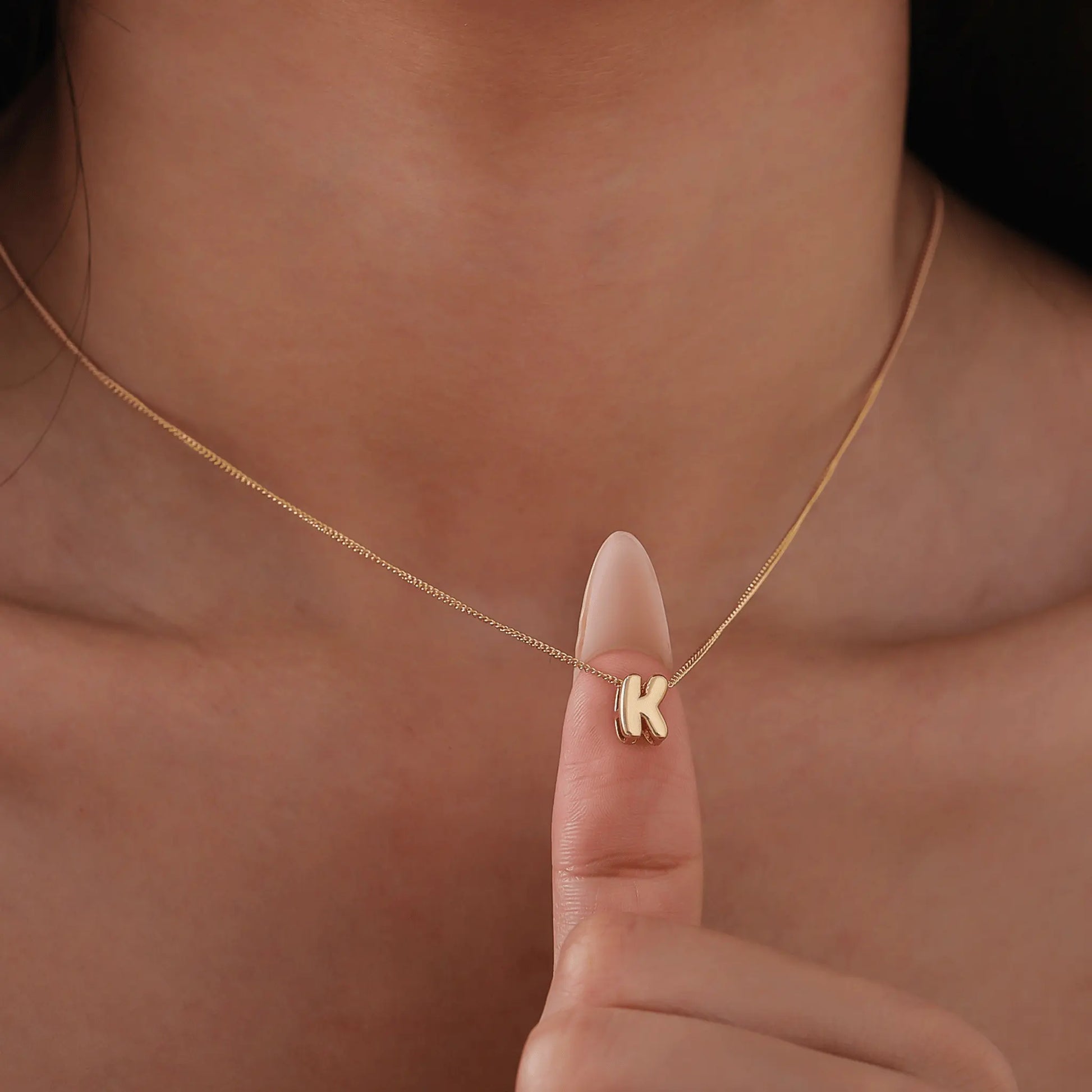 Bubble Initial Charm Necklace - CLAYCALI