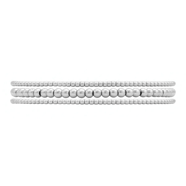 322 Silver Bead Bracelet Stack