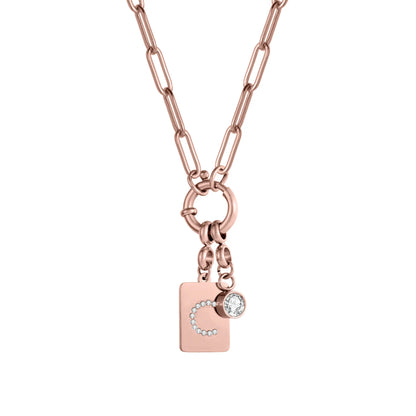Pave Initial Pendant Necklace