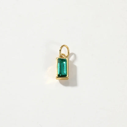 Dainty Baguette Birthstone Charm