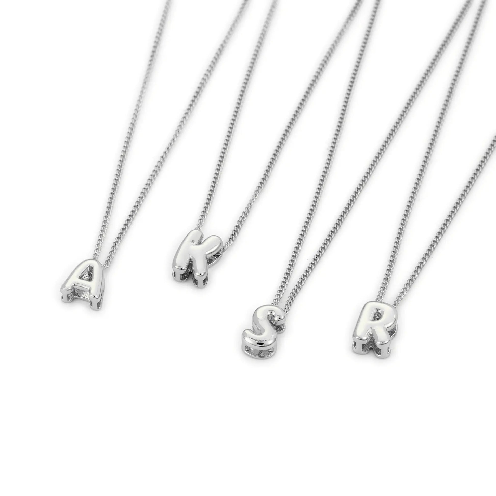 Bubble Initial Charm Necklace - CLAYCALI